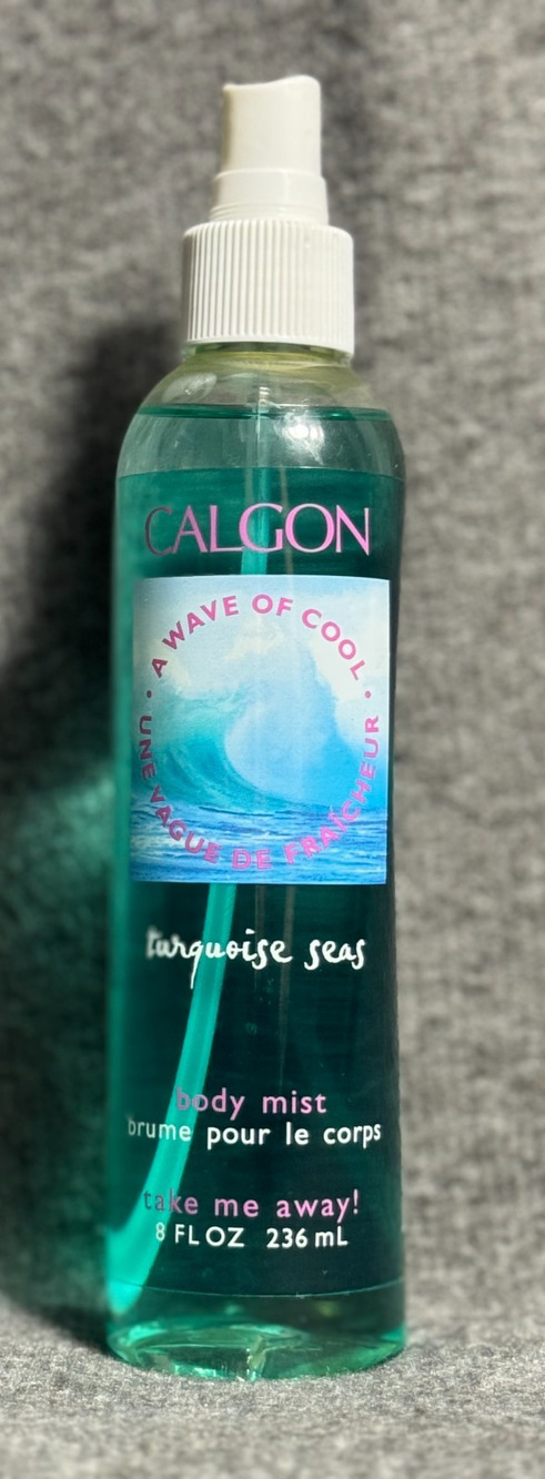 Calgon After Bath A Wave of Cool Turquoise Seas Body Mist 8oz- No Cap-See Bottle